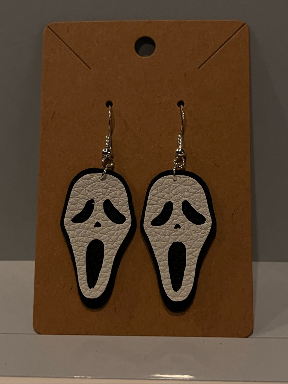 Scream Stacked Leather Earrings 👻🖤